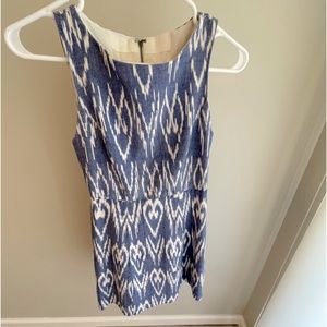 Alice + Olivia Blue and White Patterned Dress